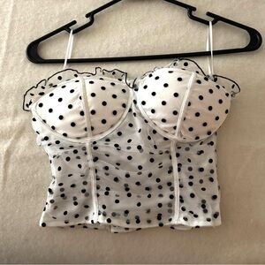 Polka Dot Tulle Crop Top